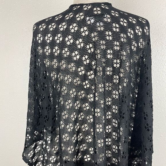 Envision Studio Black Loose Knit Cardigan Sweater Wrap One Size Fits All EUC - Picture 4 of 7